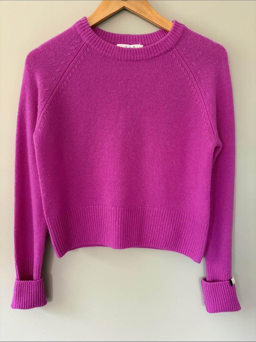 Revolve One Grey Day Blakeley Cashmere Pullover Sweater XS Paradise Magenta Pink